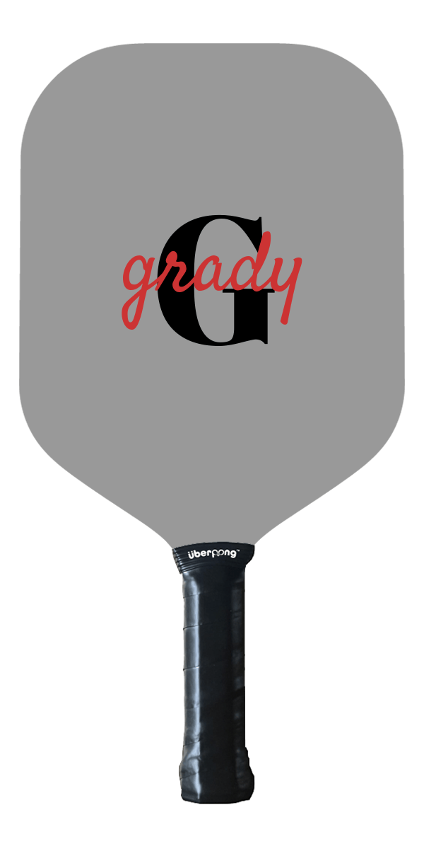 Custom Pickleball Paddle - Name Over Initial - Side A View