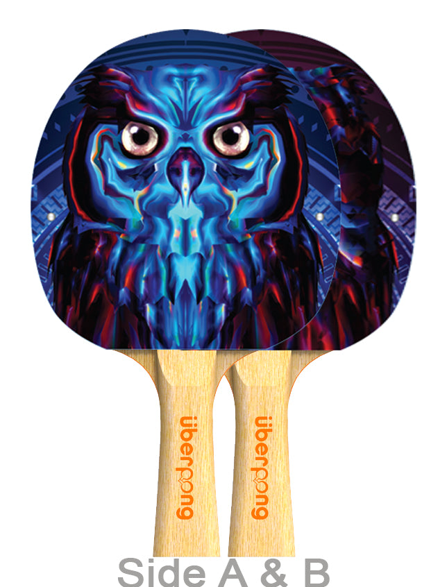 Electric Owl Designer Ping Pong Paddle