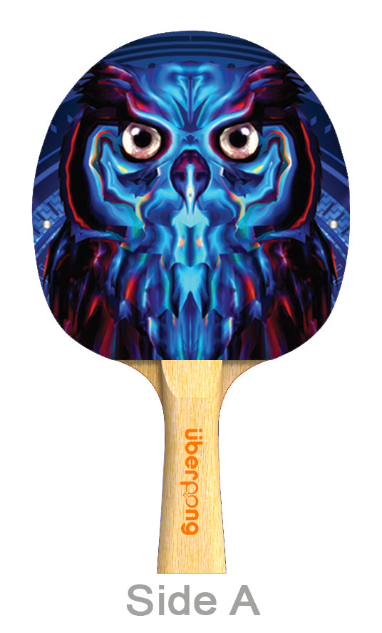 Electric Owl Designer Ping Pong Paddle