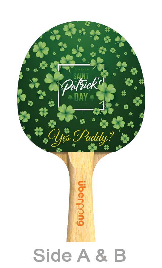 St Pattys Day Designer Ping Pong Paddle