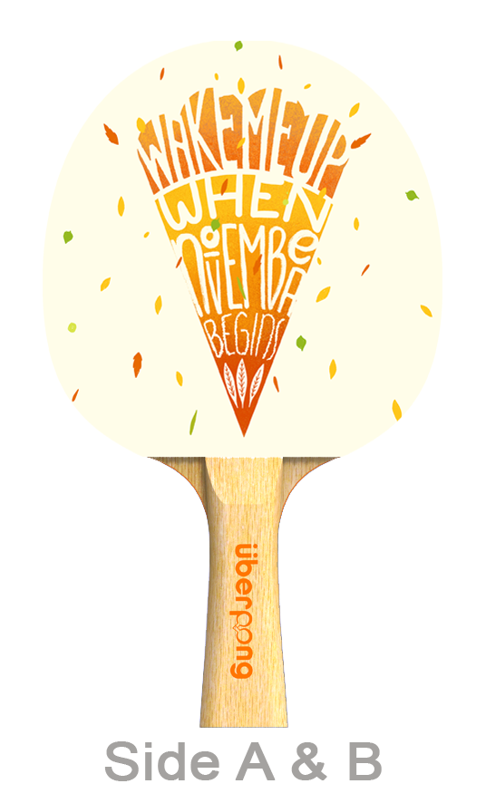 Thanksgiving Designer Ping Pong Paddle
