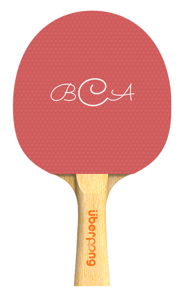 Custom Solid Color Ping Pong Paddle - Monogram - Side A View