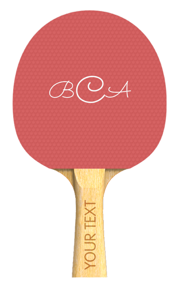 Custom Solid Color Ping Pong Paddle - Monogram - Side A View