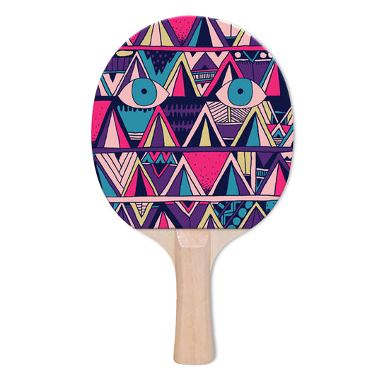 Hello Bright Eyes Designer Ping Pong Paddle