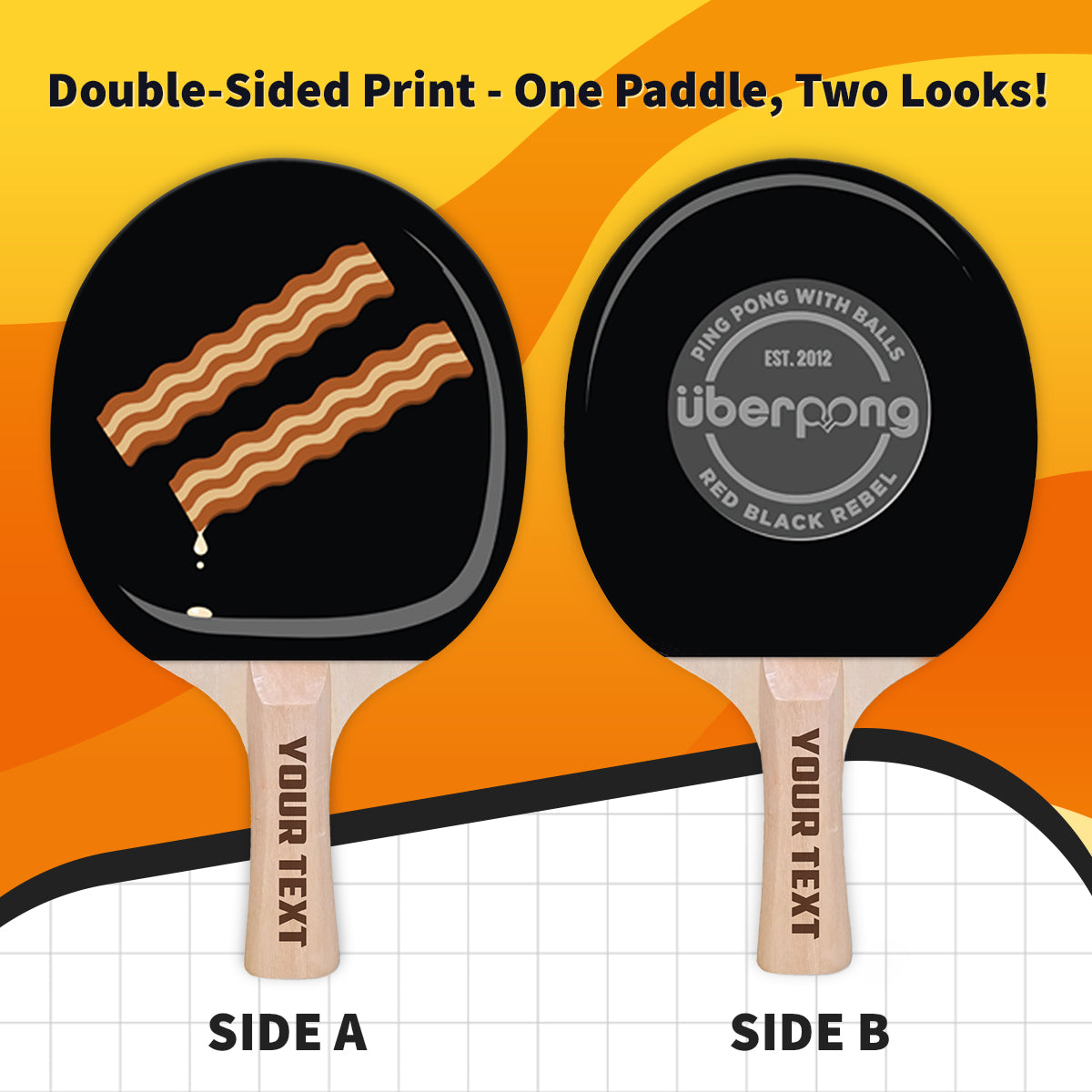 Bacon Designer Ping Pong Paddle