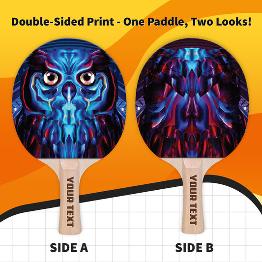 Electric Owl Designer Ping Pong Paddle