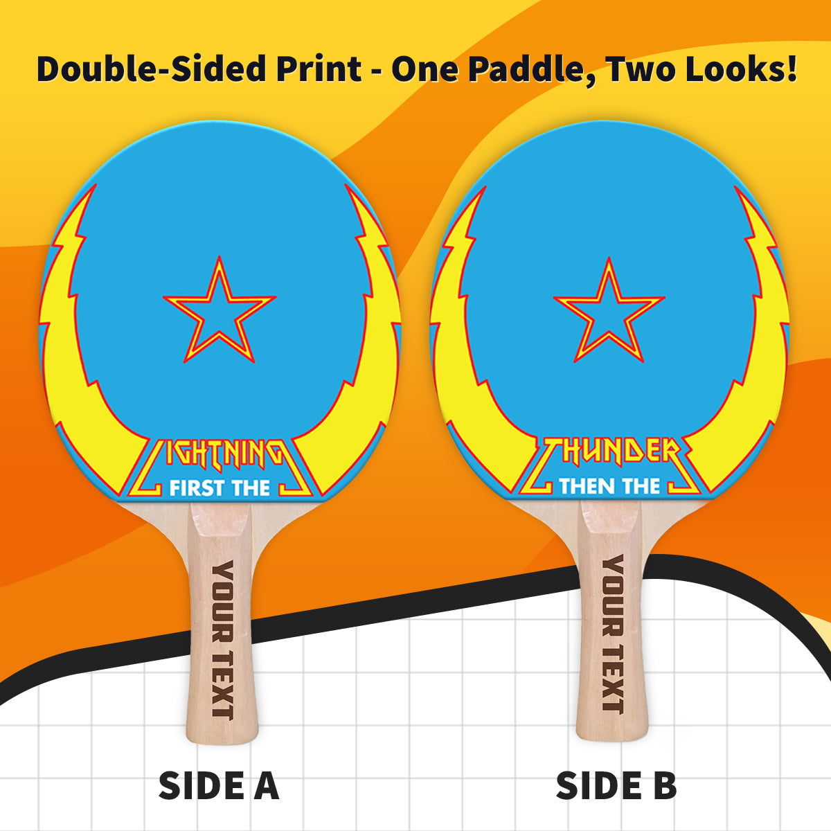 Thunderbolt & Lightning Designer Ping Pong Paddle