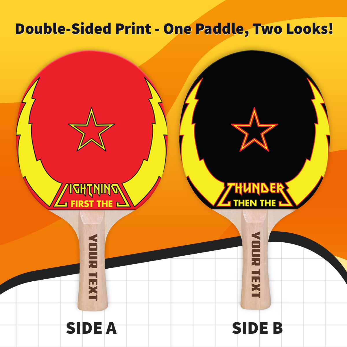 Thunderbolt & Lightning Designer Ping Pong Paddle