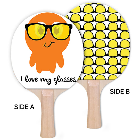 i love my glasses Designer Ping Pong Paddle