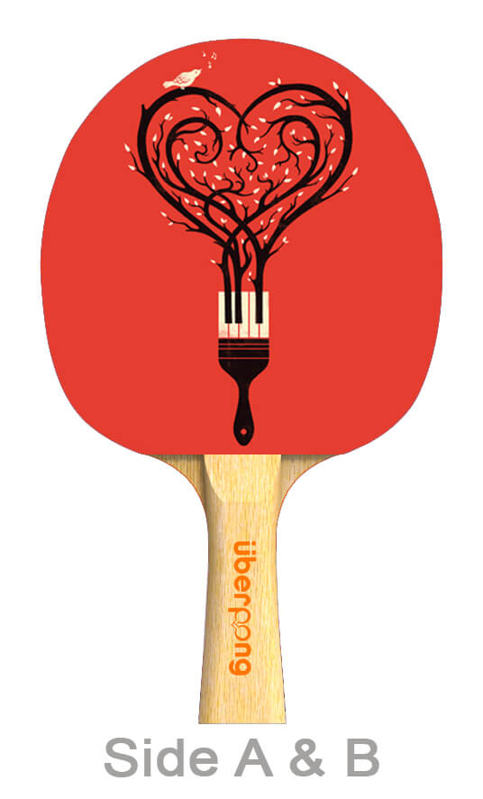 Heart Stroke Designer Ping Pong Paddle
