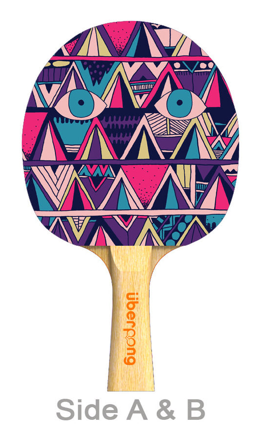 Hello Bright Eyes Designer Ping Pong Paddle