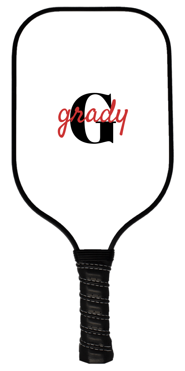 Custom Pickleball Paddle - Name Over Initial - Side A View