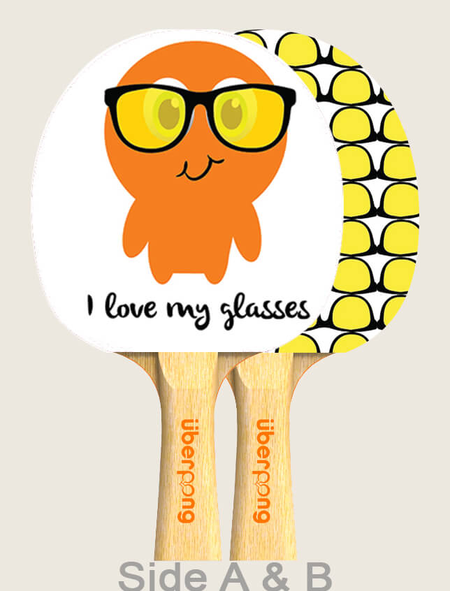 i love my glasses Designer Ping Pong Paddle