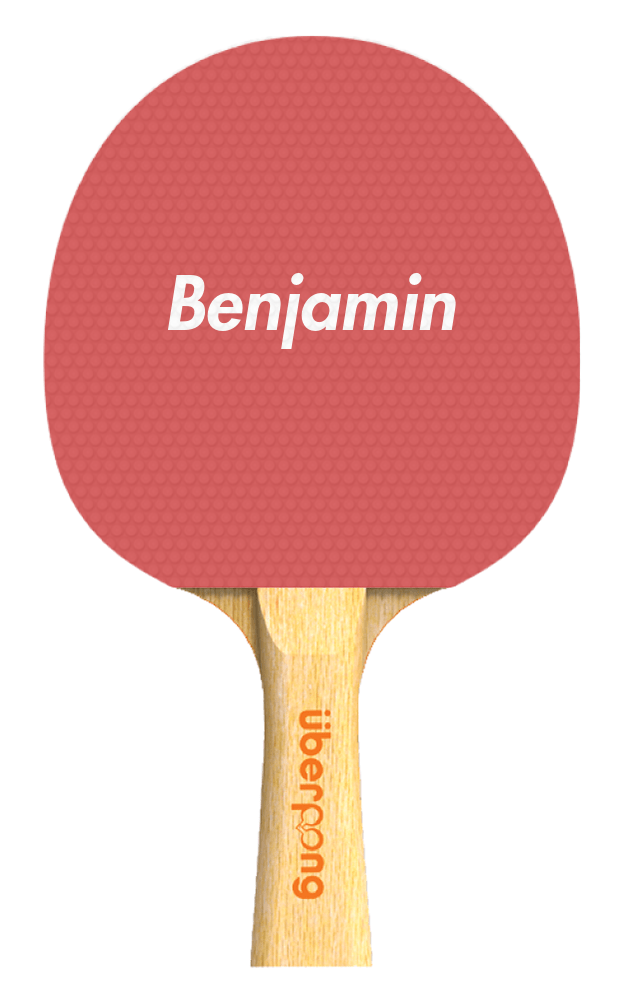 Custom Solid Color Ping Pong Paddle - Your Name - Side A View