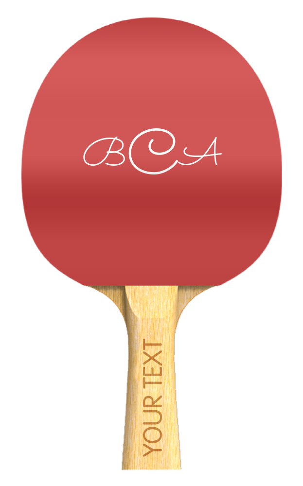 Custom Solid Color Ping Pong Paddle - Monogram - Side A View