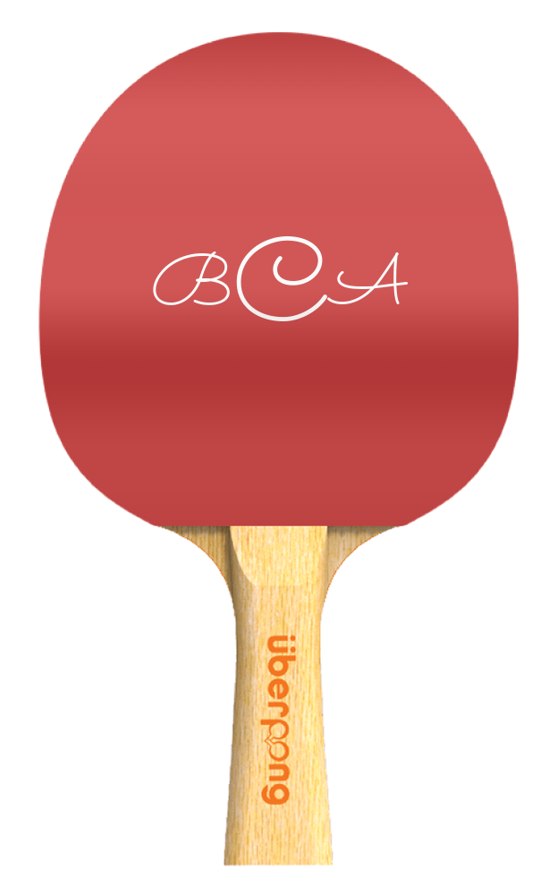 Custom Solid Color Ping Pong Paddle - Monogram - Side A View